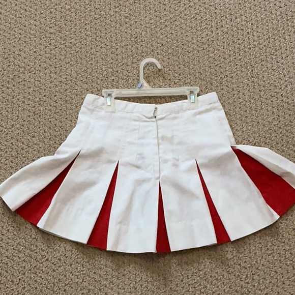 Handmade Vintage white and Red Pleated cheerleader Skirt size small - Picture 3 of 5